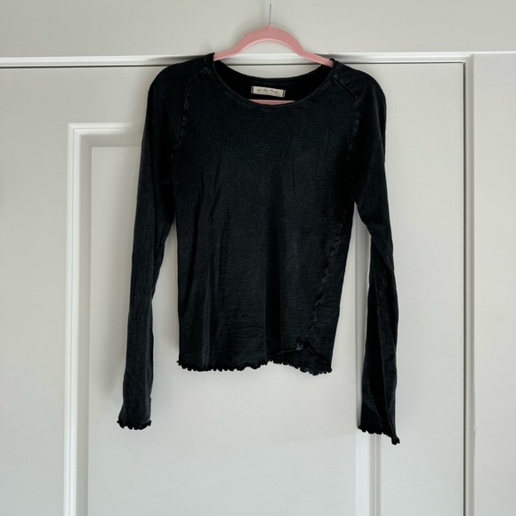 Free People We The Free Be My Baby Long-Sleeve Tee Black Large - Picture 4 of 10